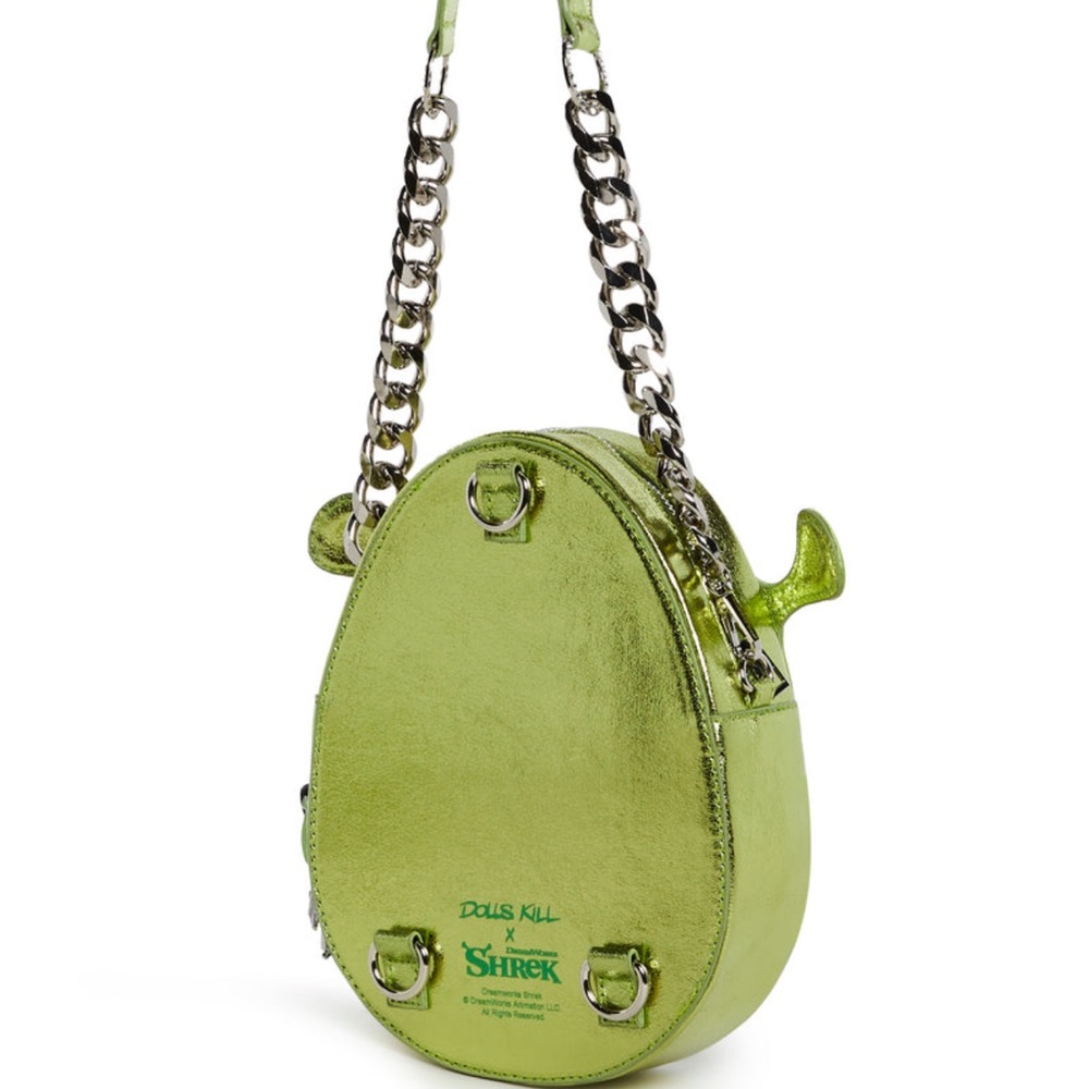 Green Rhinestone Shrek Face Crossbody Bag NEW BBOX4 - Picture 5 of 11